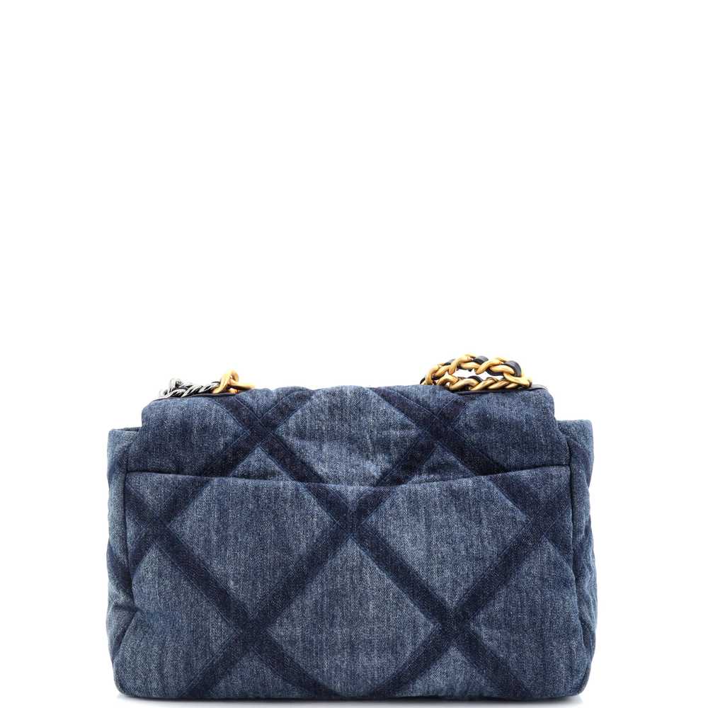 CHANEL 19 Flap Bag Quilted Denim Large - image 3