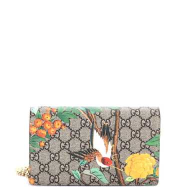 GUCCI Chain Wallet Tian Print GG Coated Canvas