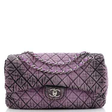 CHANEL Denimpression Flap Bag Quilted Distressed … - image 1