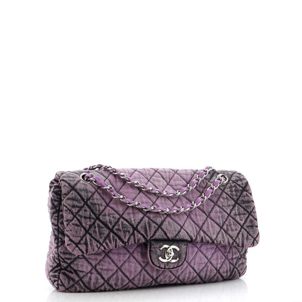 CHANEL Denimpression Flap Bag Quilted Distressed … - image 3