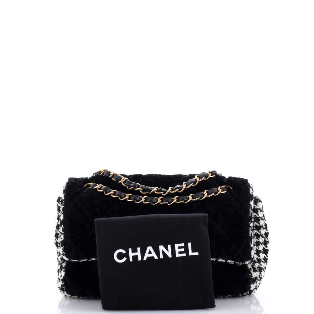 CHANEL CC Flap Bag Quilted Shearling and Tweed Me… - image 2