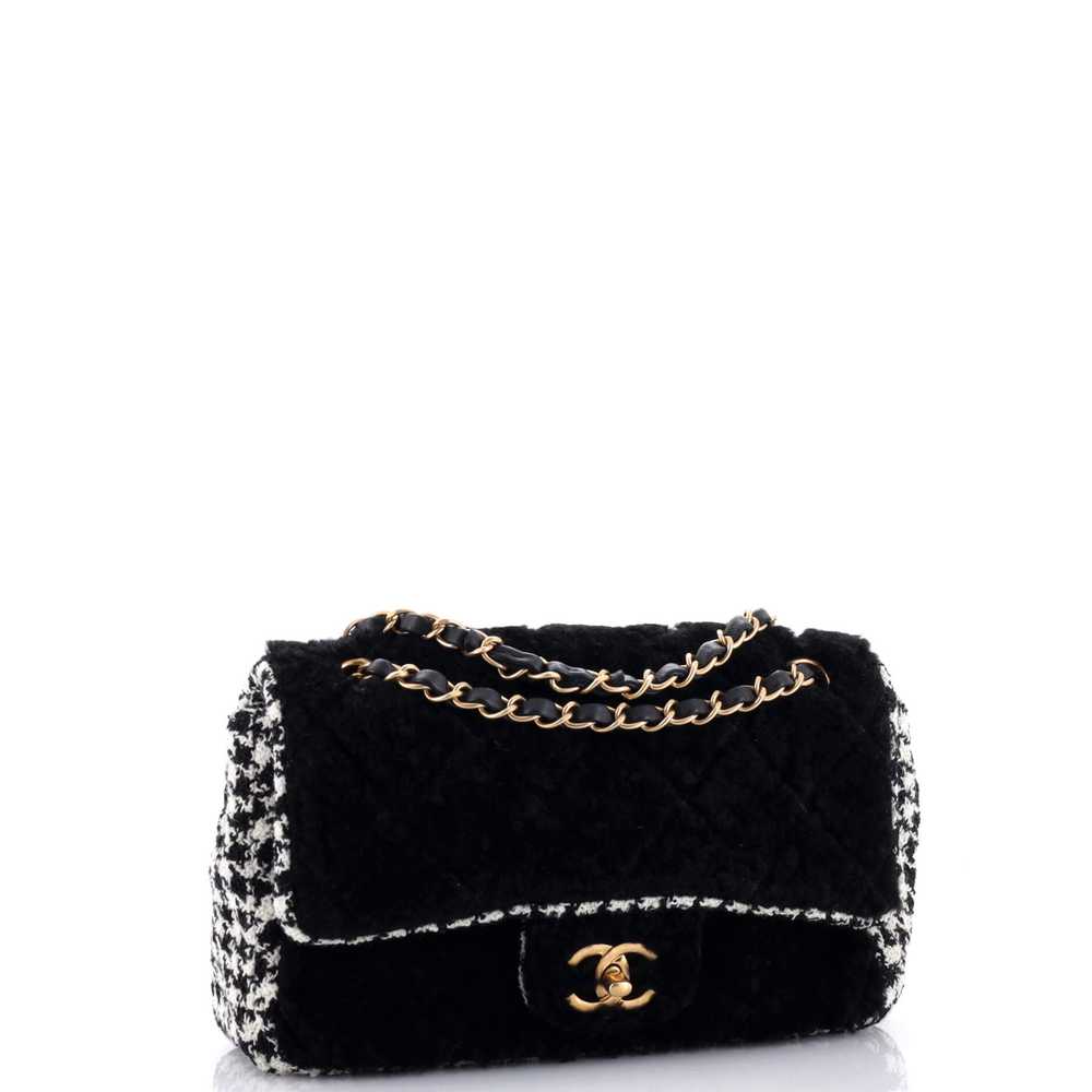 CHANEL CC Flap Bag Quilted Shearling and Tweed Me… - image 3