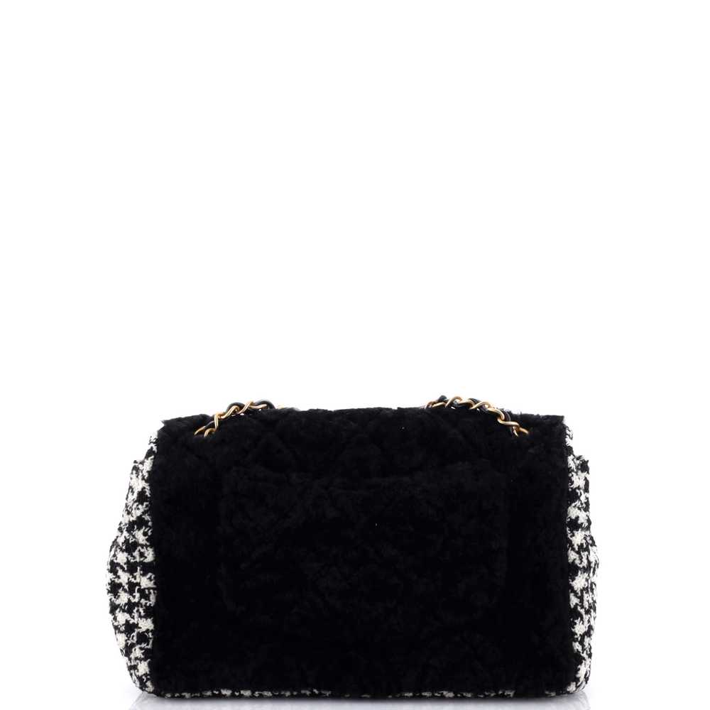 CHANEL CC Flap Bag Quilted Shearling and Tweed Me… - image 4