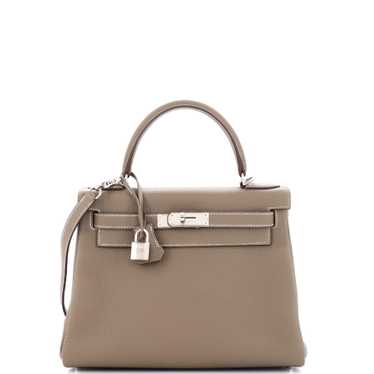 Hermes Kelly Handbag Grey Togo with Palladium Hard