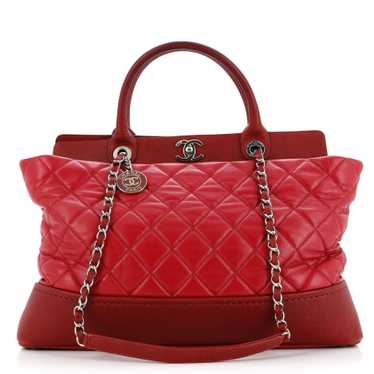 CHANEL Be CC Tote Quilted Calfskin with Caviar Lar