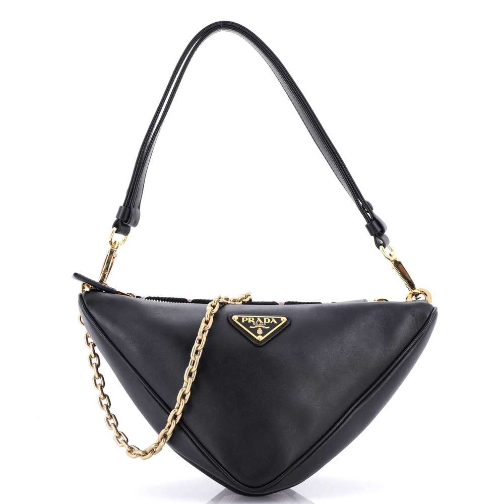 PRADA Double Symbole Triangle Bag Leather and Jac… - image 1