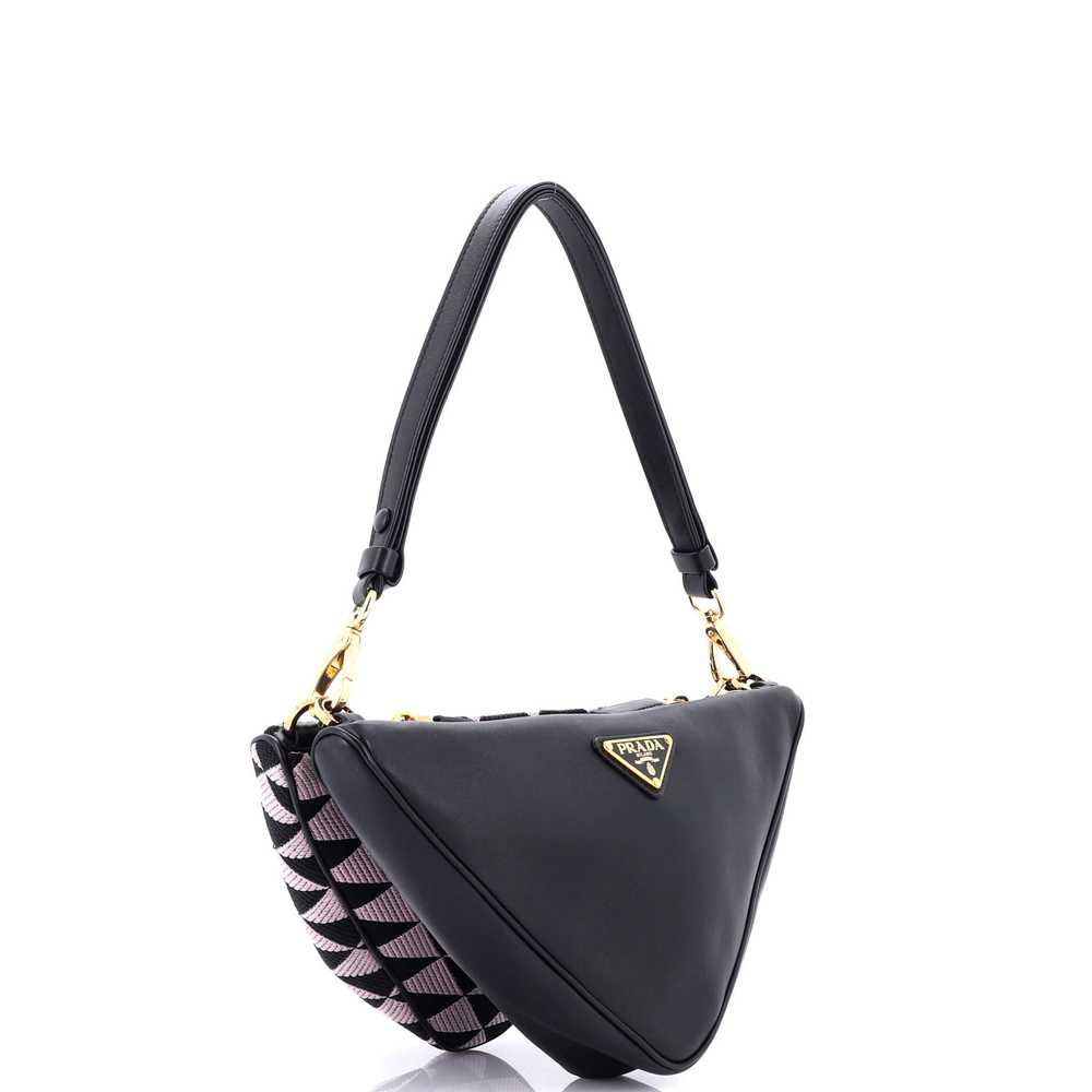 PRADA Double Symbole Triangle Bag Leather and Jac… - image 2