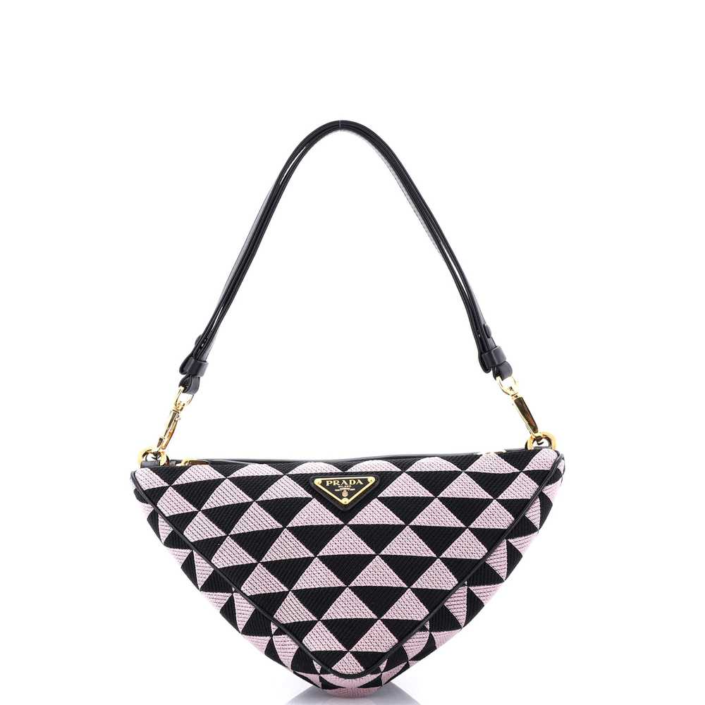 PRADA Double Symbole Triangle Bag Leather and Jac… - image 3