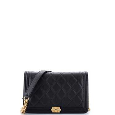 CHANEL Boy Wallet on Chain Quilted Caviar