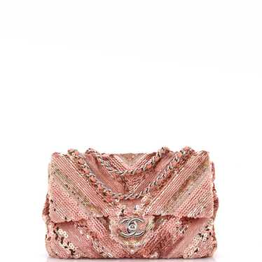 CHANEL CC Flap Bag Chevron Sequins Mini