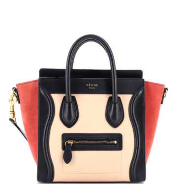 CELINE Tricolor Luggage Bag Leather Nano