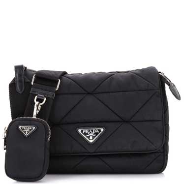 PRADA Padded Flap Shoulder Bag Quilted Tessuto