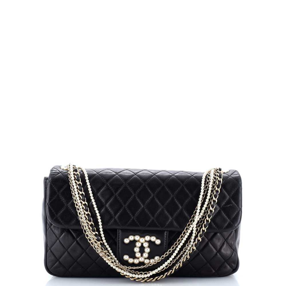 CHANEL Westminster Pearl Chain Flap Bag Quilted L… - image 1