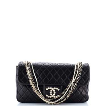 CHANEL Westminster Pearl Chain Flap Bag Quilted La