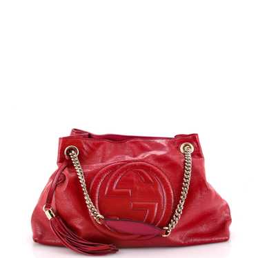 GUCCI Soho Chain Strap Shoulder Bag Patent Medium