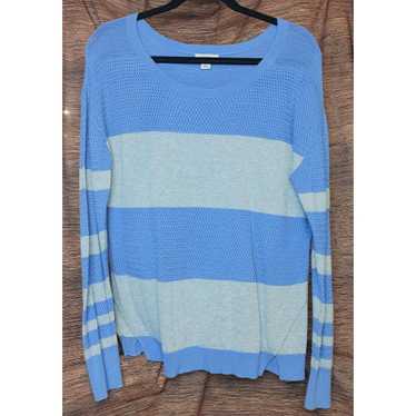 Other Caslon Women's Blue Long Sleeve Striped Swea