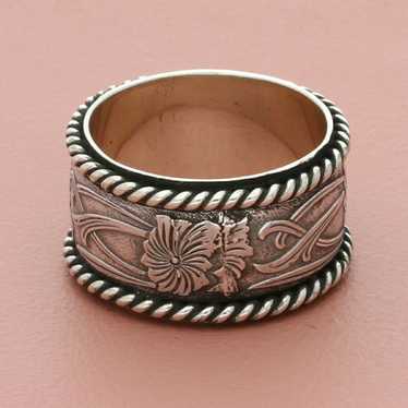 Sterling Silver sterling silver braided floral em… - image 1