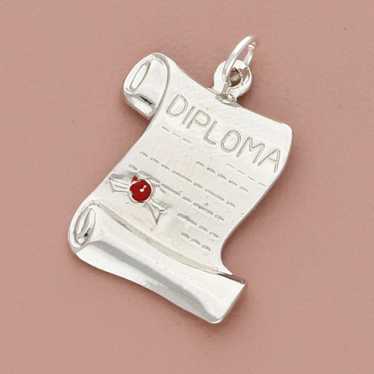 Sterling Silver sterling silver red enamel diploma