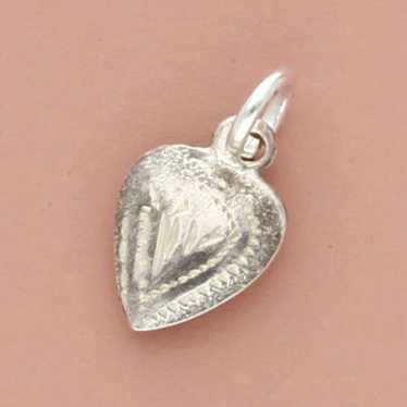 Sterling Silver sterling silver small etched puffy