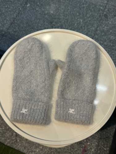 Courrèges Grey Angora Mittens - image 1