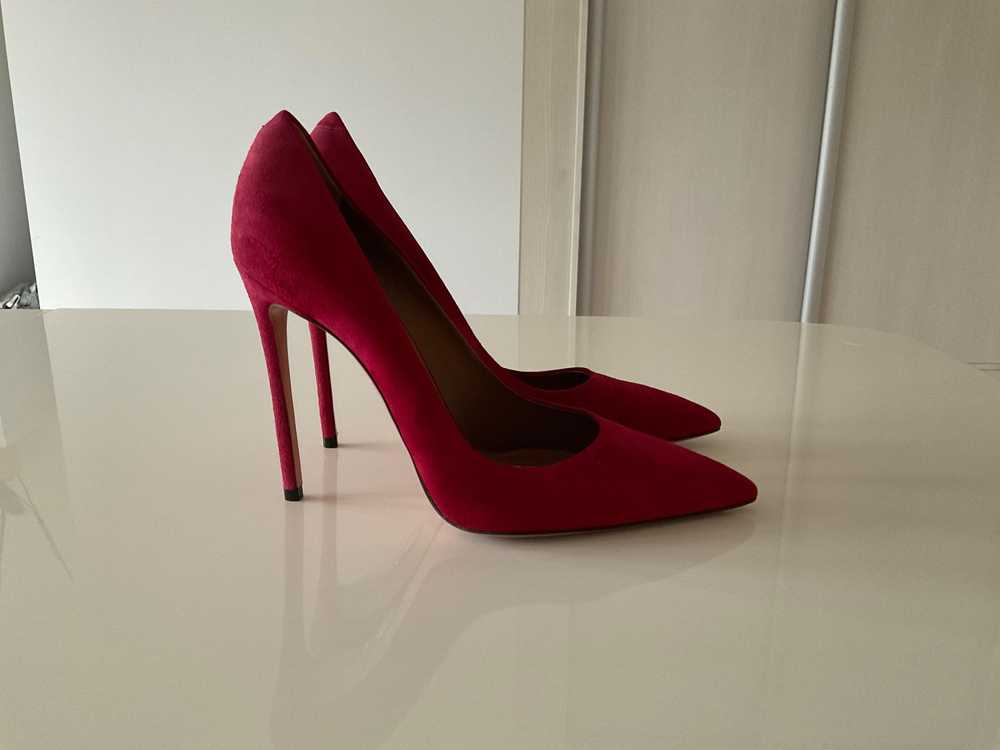 Product Details Claret Red 11Cms Heel Suede Pumps - image 3