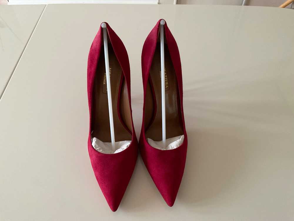 Product Details Claret Red 11Cms Heel Suede Pumps - image 7