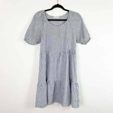 BeachLunchLounge Tiered A Line Dress Stripe Scoop 