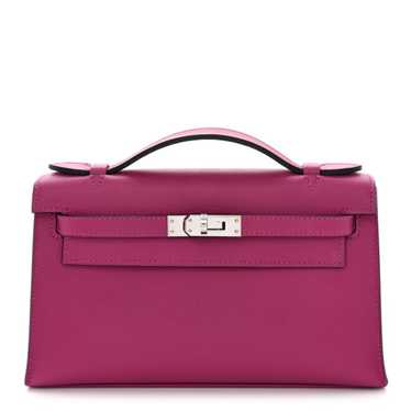 HERMES Swift Kelly Pochette Clutch Rose Pourpre - image 1