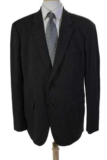 Elie Tahari Mens Long Sleeve Buttoned Coat Gray Si