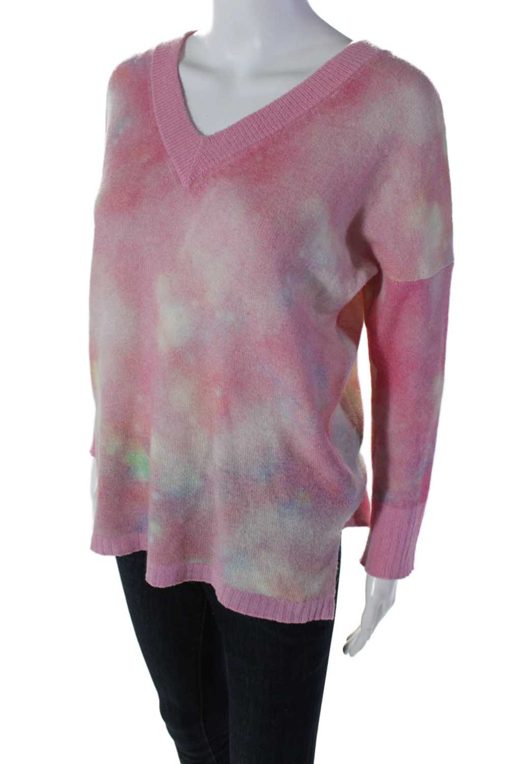 Brodie Womens Cashmere Knit Tie Dye Pullover Swea… - image 2