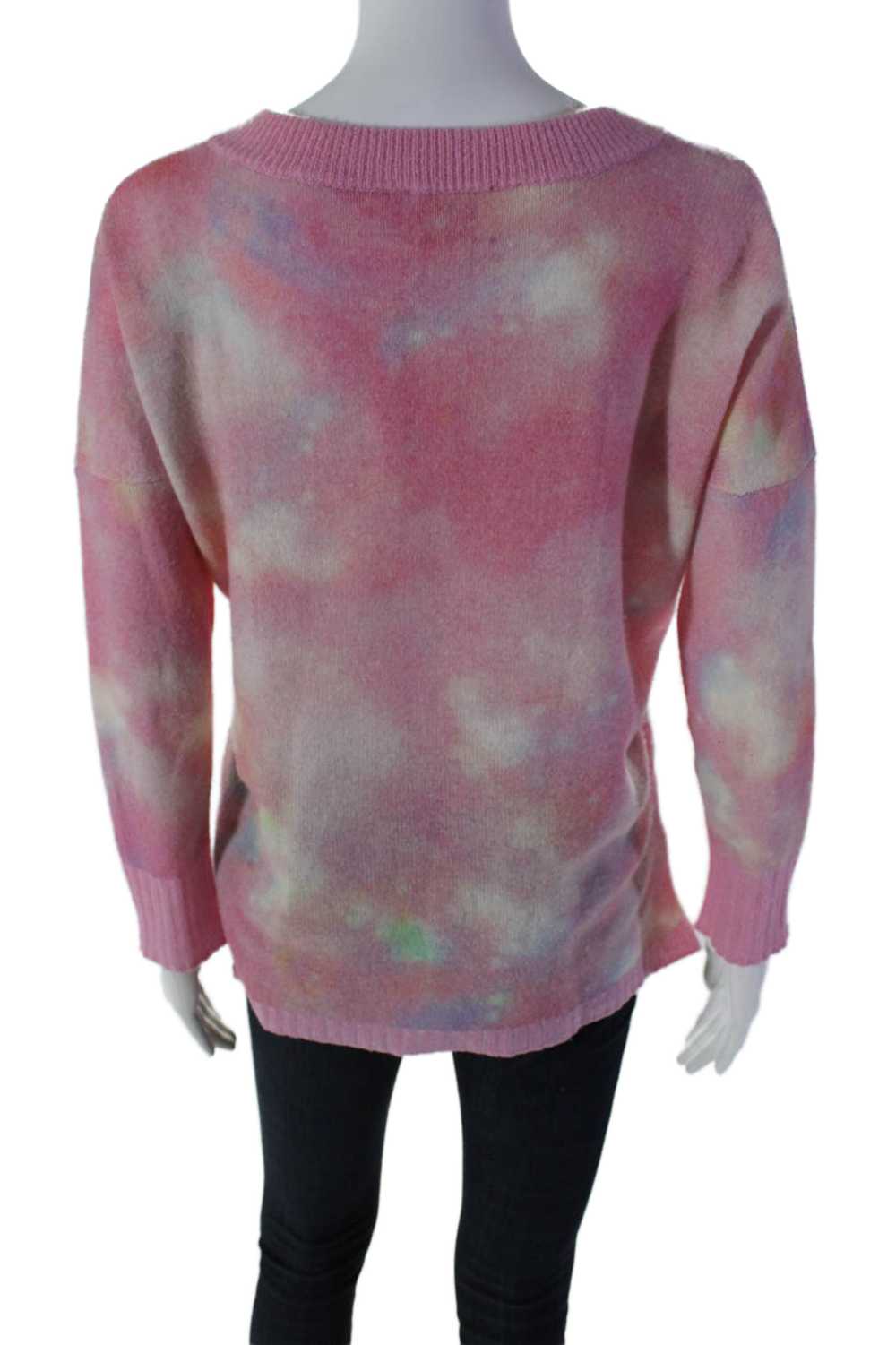 Brodie Womens Cashmere Knit Tie Dye Pullover Swea… - image 3