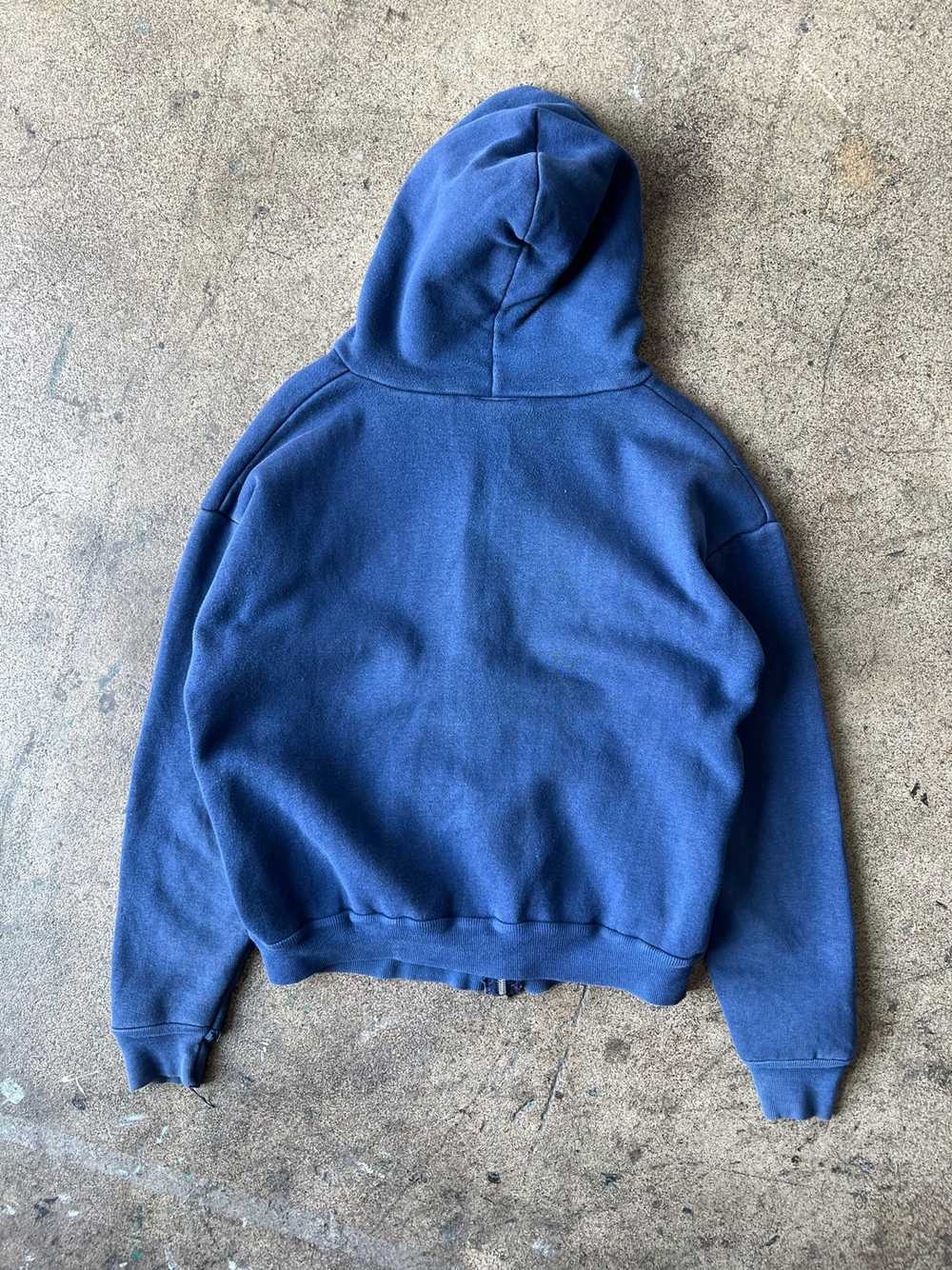 1970s Faded Blue Thermal Zip Hoodie - image 3