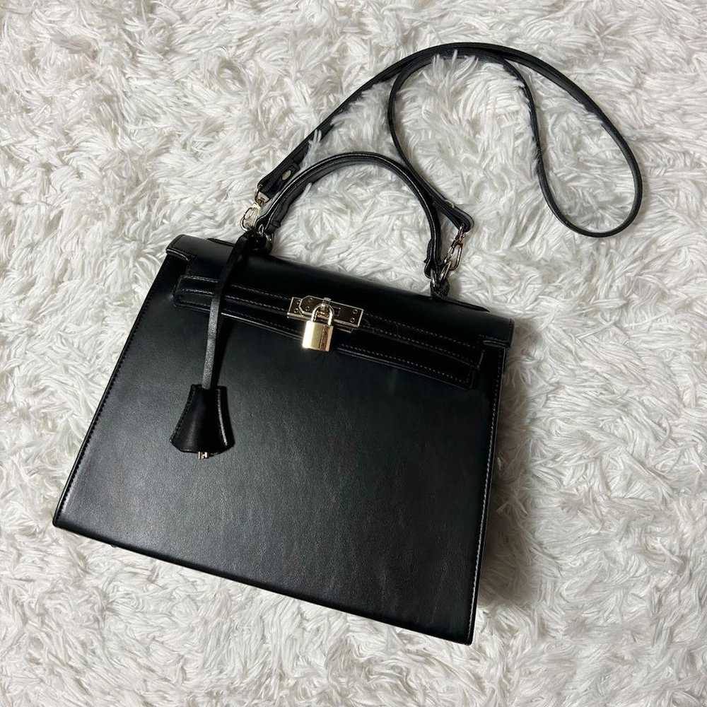 2-way formal handbag shoulder bag with padlock an… - image 1