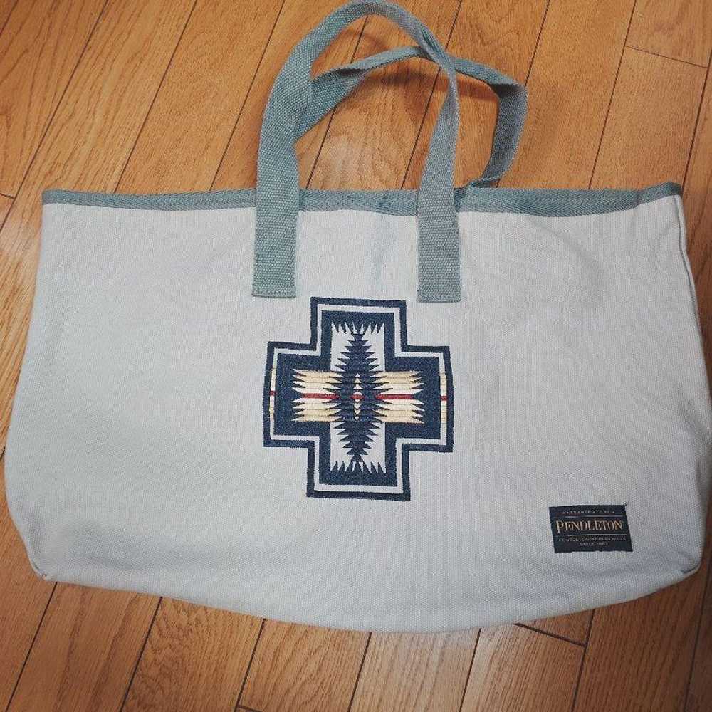 Pendleton Embroidered Gray Canvas Tote Bag - image 1