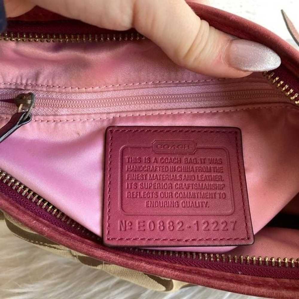 COACH SIGNATURE Y2K Hobo Red Baguette Ergo Hampto… - image 9