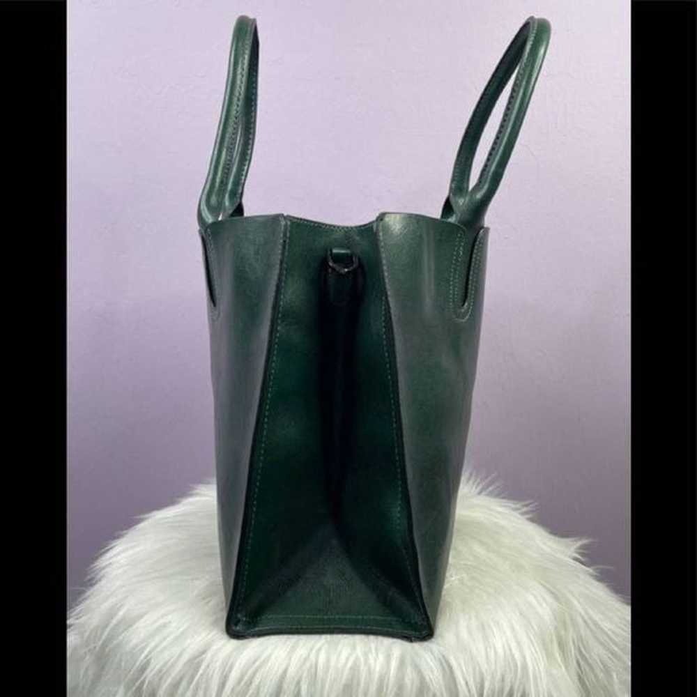 Green Polyurethane Large Shoulder Bag with Should… - image 2