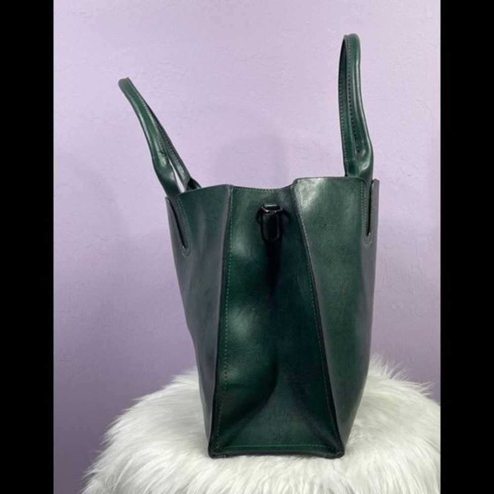 Green Polyurethane Large Shoulder Bag with Should… - image 3