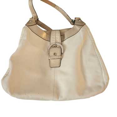 Coach Soho Lynn Leather Shoulder Bag - Cream, 13"x