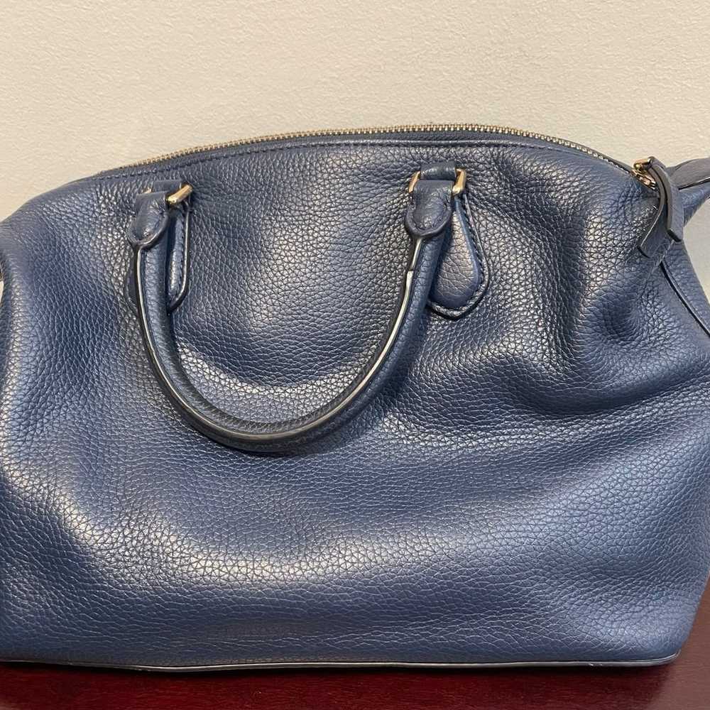 Tori Burch Navy Blue Leather Handbag - image 2