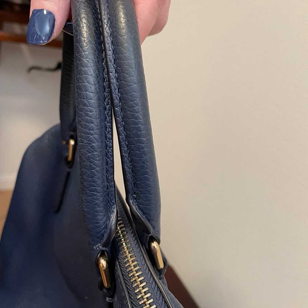 Tori Burch Navy Blue Leather Handbag - image 6