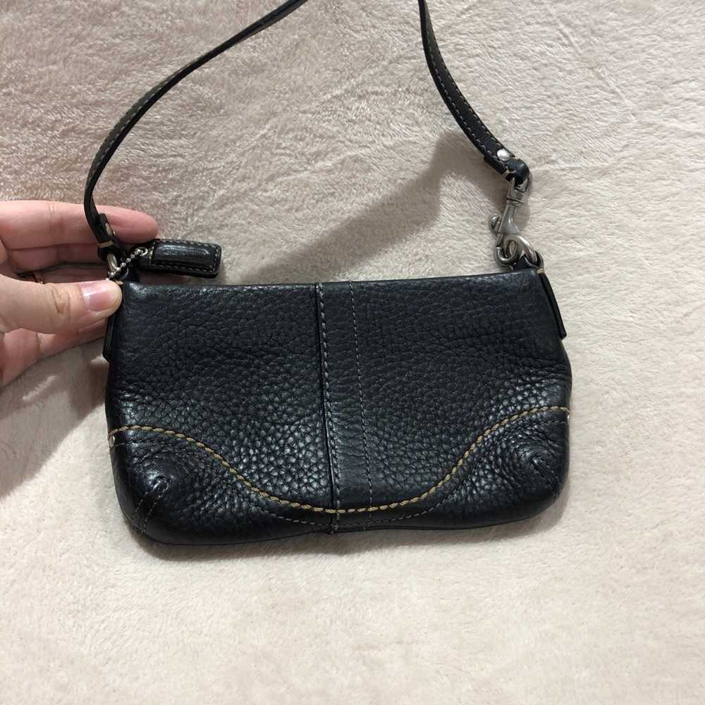 VINTAGE COACH WRISTLET PURSE WALLET HAND BAG BLAC… - image 1