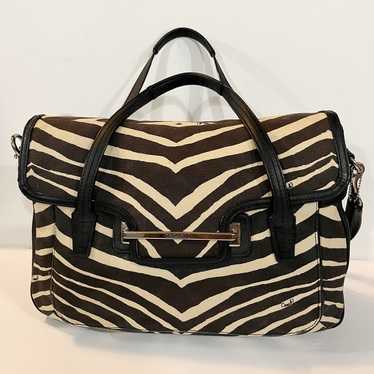 Coach Taylor Marlin Flap Zebra Black White satchel