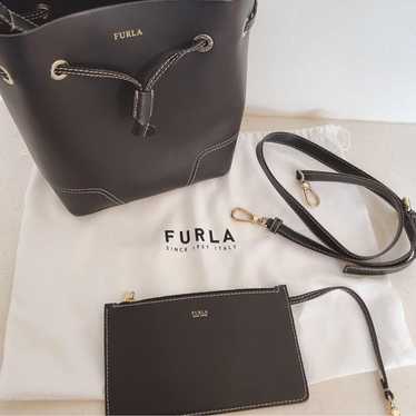 FURLA Bucket Bag Black 2-way Bucket Type