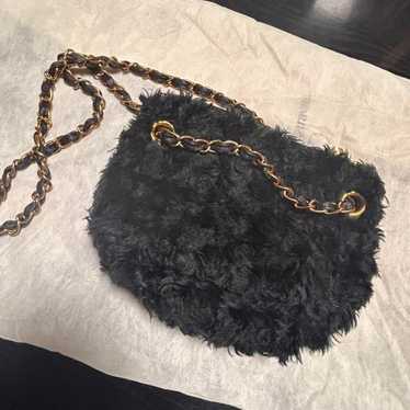 Black Fur Shoulder Bag - image 1