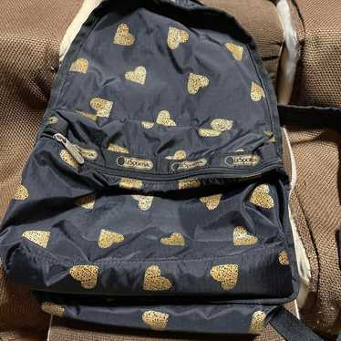 Beautiful item - Gold heart pattern nylon backpack - image 1