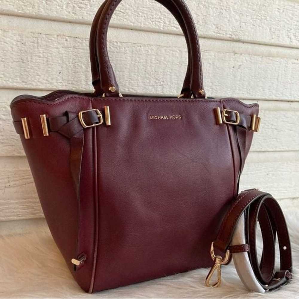 MICHAEL KORS Burgundy Leather Amelia Bedford Hami… - image 4