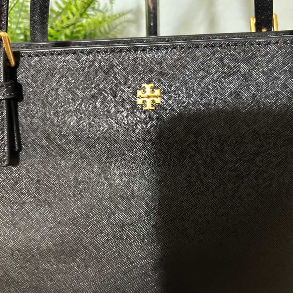 Tory Burch Emerson Black Saffiano Leather Zip Tote - image 2