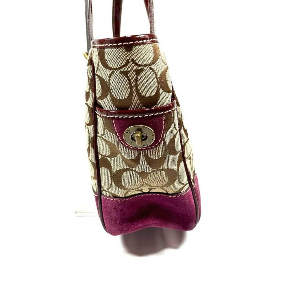 Tote bag Coach Signature Purple Handbag Canvas Be… - image 5