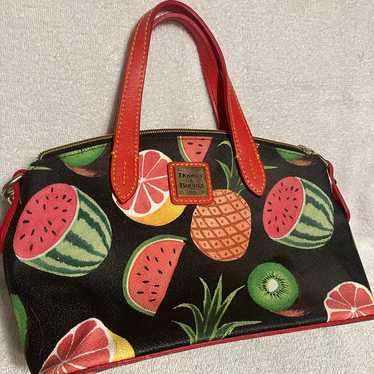 Dooney And Burke Tote Purse Tropical Fruit - image 1