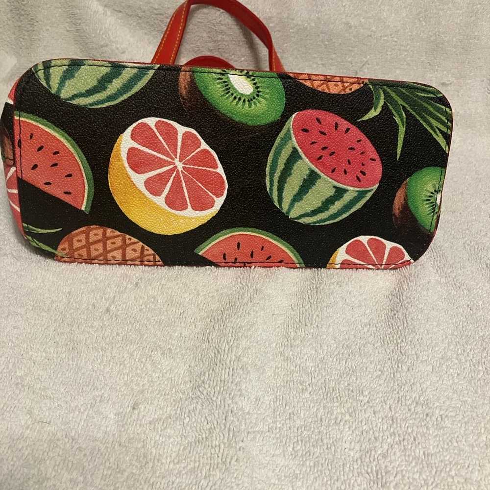 Dooney And Burke Tote Purse Tropical Fruit - image 4